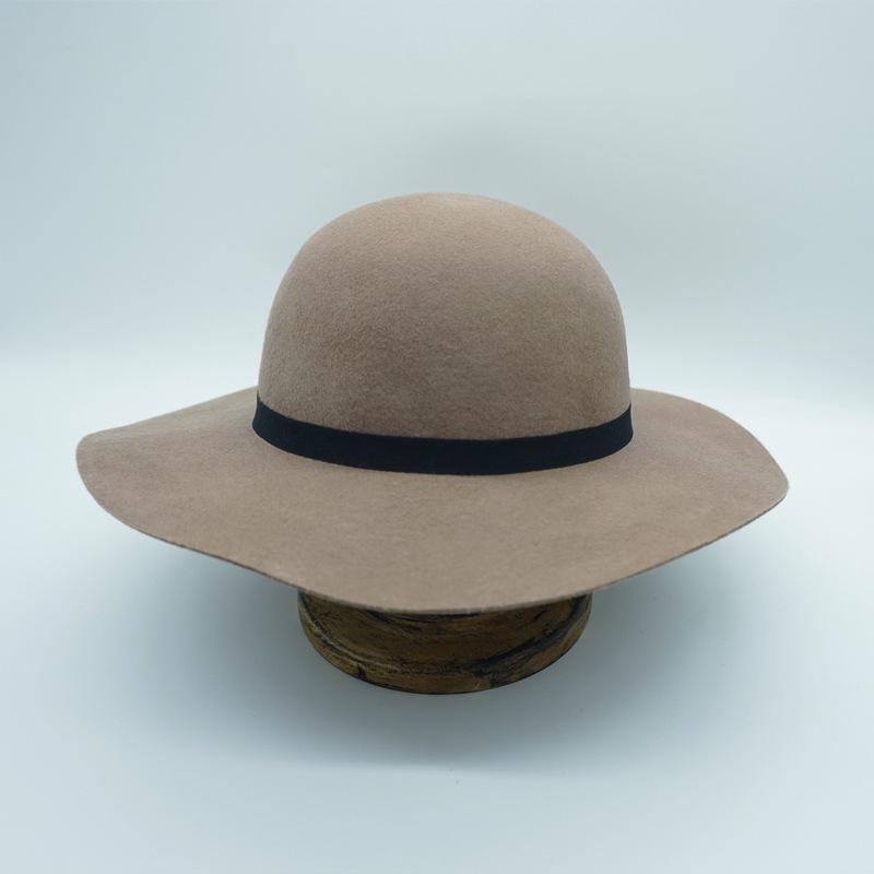 

Hepburn Elegant Retro Gray Dark Green Milk Coffee Camel Bowler Hat Women S Simple Autumn And Winter Wool French Felt M（56-58cm）