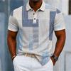 Men's Summer Polo Shirt Striped Short-Sleeve Breathable Men's Top Business-Style Collar High-Quality Short-Sleeve Top