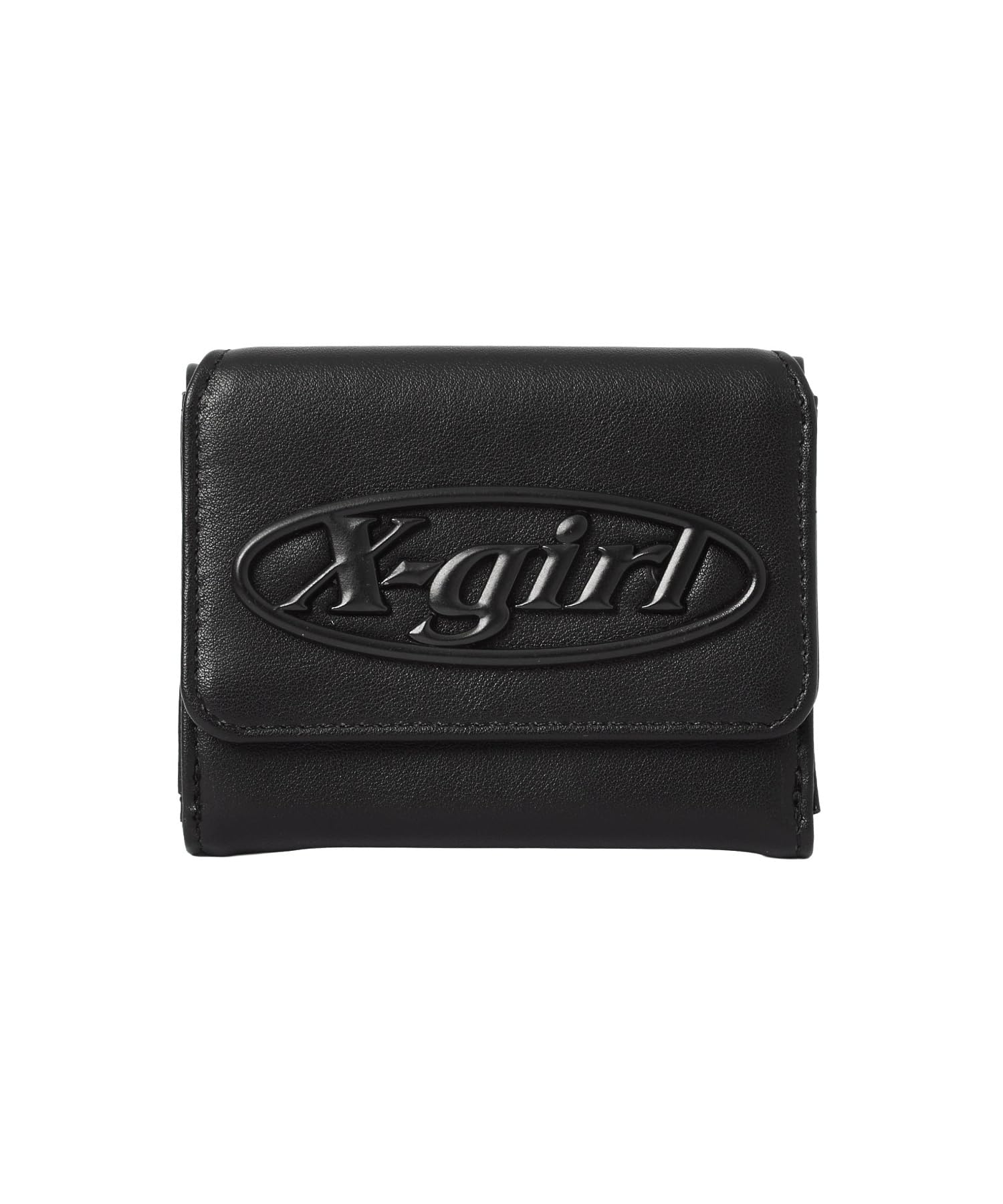 Tonal Oval Logo Buckle Faux Leather Mini Wallet 105262054004 BLACK ONE SIZE [X-girl]