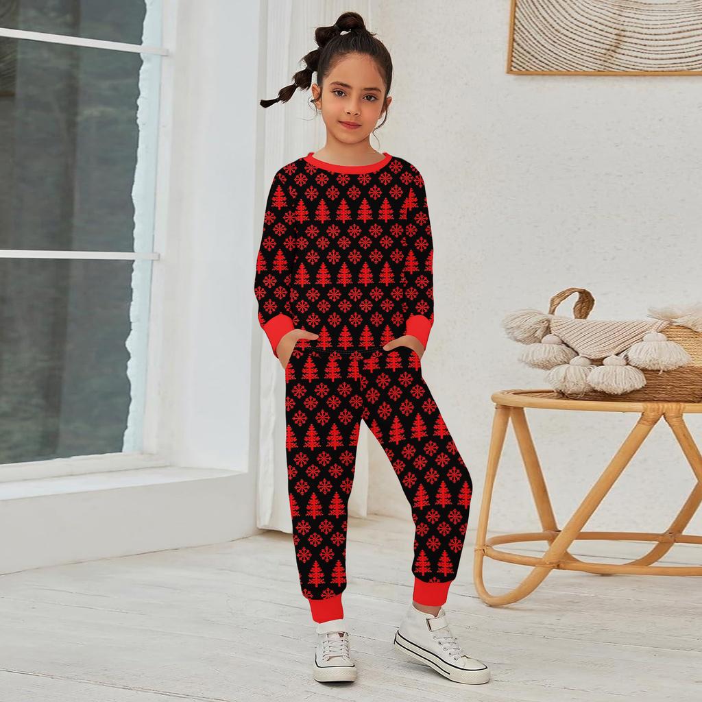 Kids' Long Sleeve Loose Pullover Letter Print Drawstring Hooded Sweatshirt Sweatpants Set