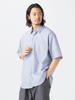 B:MING LIFE STORE by BEAMS Men's Short Sleeve Shirt, Polyester Broadcloth, Size M, BLUE_STRIPE