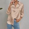 2025 Elegantes Damen Satin Jacquard Leopardenmuster Langarmhemd