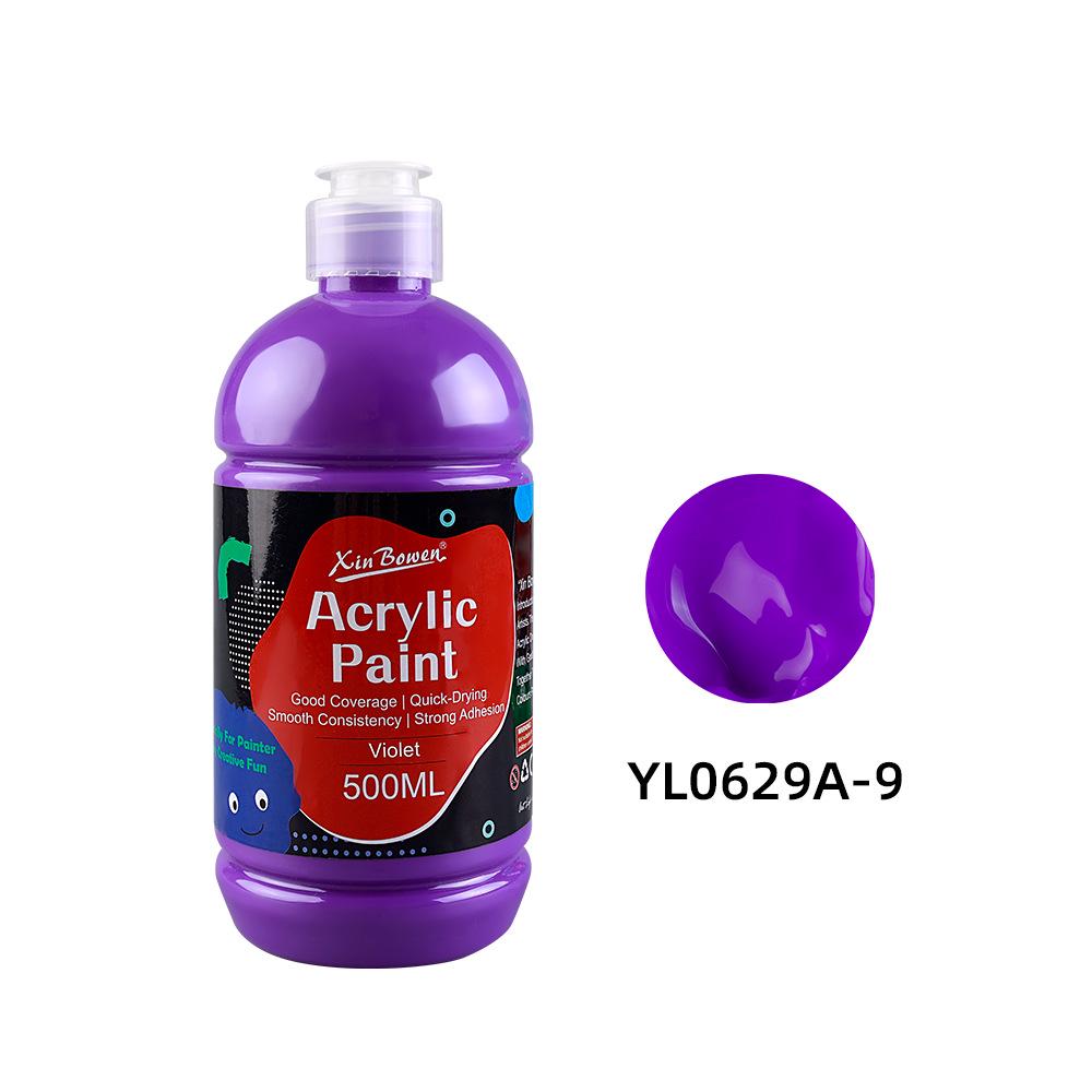 Acrylic Paint Set - 12 Colors, 500ml, Waterproof, Ideal for Art Students and DIY Projects