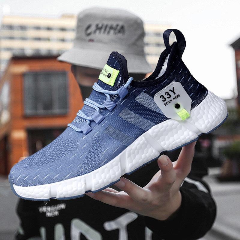Adidași de vară 2024 pentru bărbați, din plasă respirabilă, cu înălțime interioară suplimentară și pernă de aer