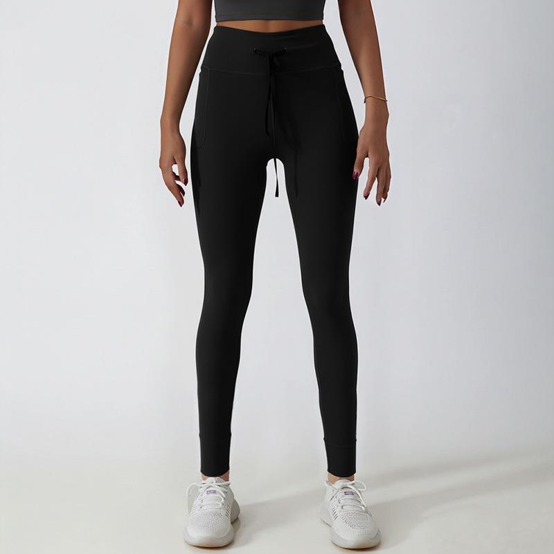 Seamless High-Waisted Butt-Lifting Yoga Pants with Drawstring XL