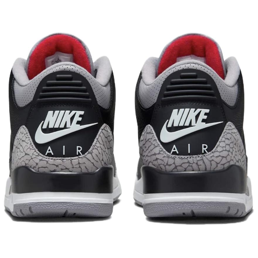 Air Jordan 3 Retro OG Black Cement 2024 Unisex Sneakers Fire-Red Cement-Grey Sail DN3707-010