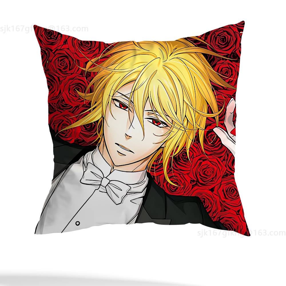 Anime M-Moriarty The Patriot Pillow Case Square Double-Sided Printing Short Plush Sofa Cushion Cover Bedroom Bedside Pillow