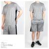 Stayland Short Sleeve and Pants Set with Side Loungewear and Pajamas Size Men's T-Shirt Stripes, (Gray, L)