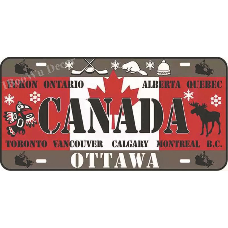 Popular City Plate Poster Vintage Wall Decor Worldwide Canada/London/Brazil Metal Tin Sign Plaques Poster 15x30cm