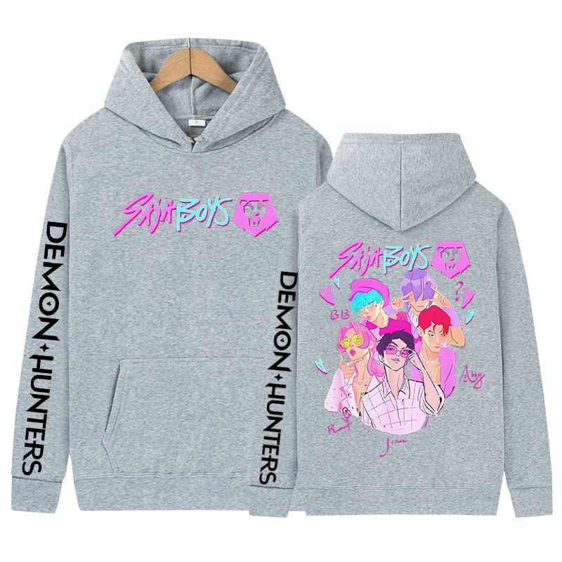 K-pop Saja Boys Demon Hunters Movie Graphic Hoody Men Women Clothing Fashion Oversized Sweatshirt Retro Aesthetic Fleece Hoodies