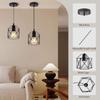 US Stock Minimalist Cage Pendant Lamp Black Metal Chandelier Adjustable Hanging Light Fixture for Restaurant Coffee Lighting
