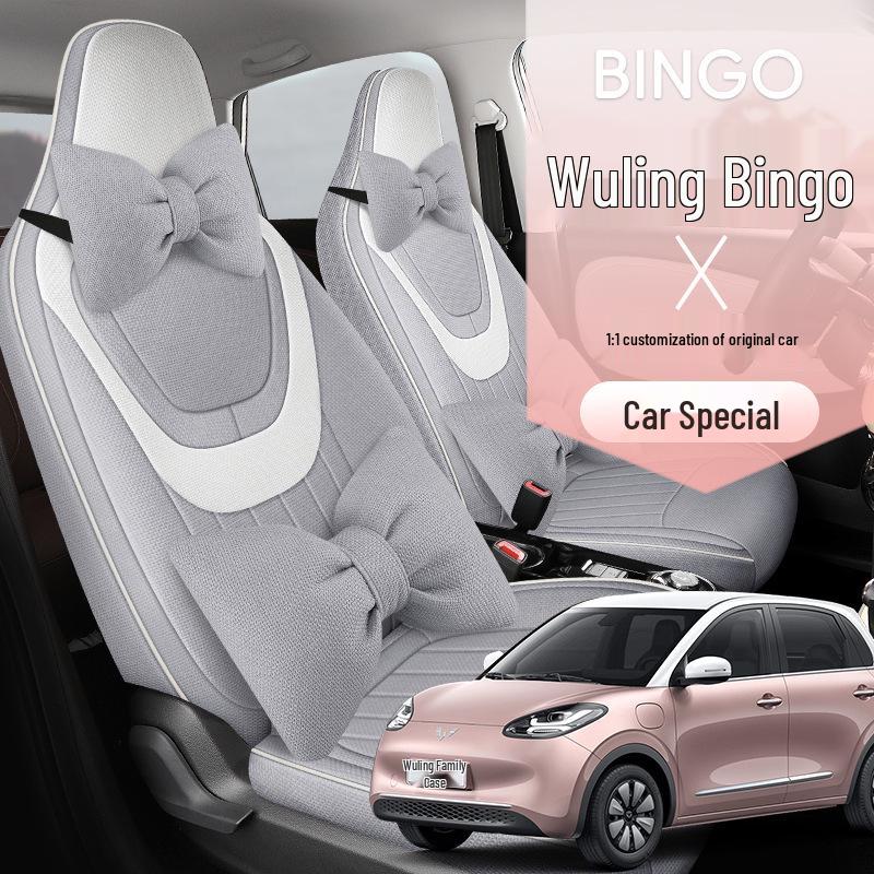 2023 Wuling Bingo Cute Cartoon Car Seat Covers for Women - Winter & All-Season Full Surround Cushion.