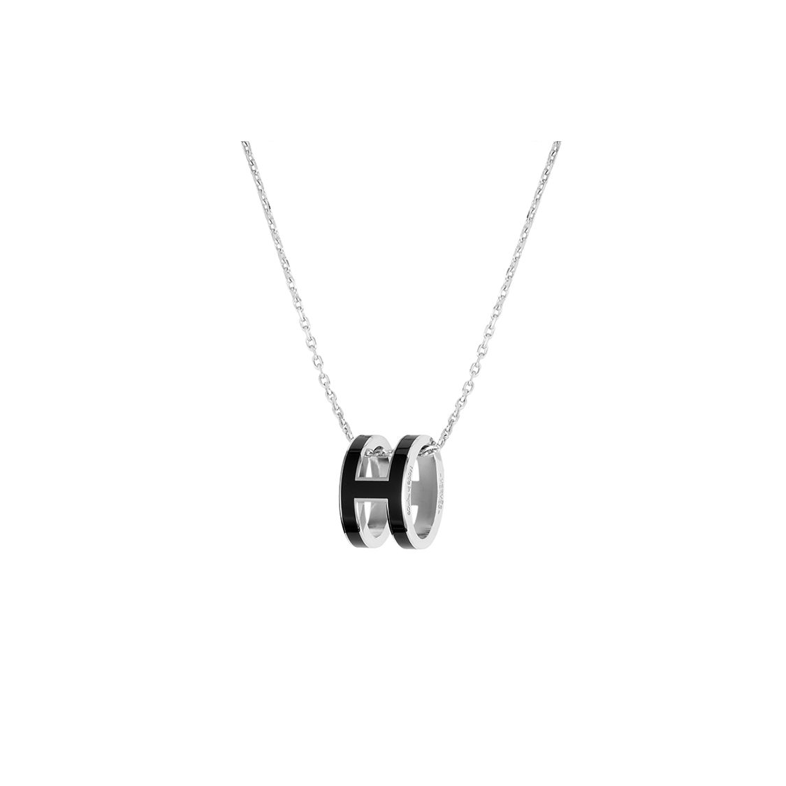 

Підвіска Hermes Pop H Серія Лактований Метал Намисто Жіноче Намисто Срібло Чорний H147991FP03 Box+Shopping Bag