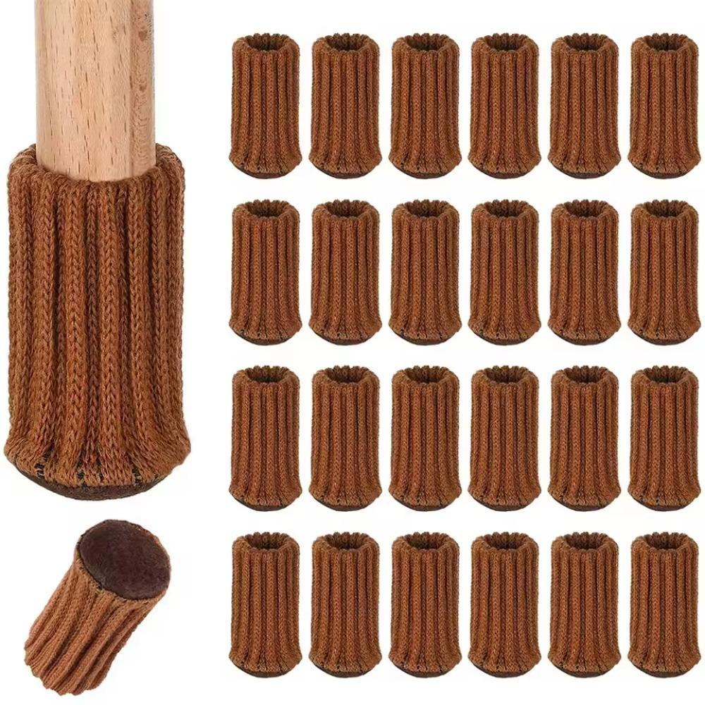 24Pcs Anti-Slip Knitted Furniture Legs Sock Silent Floor Protector Chair Feet Cap  Building