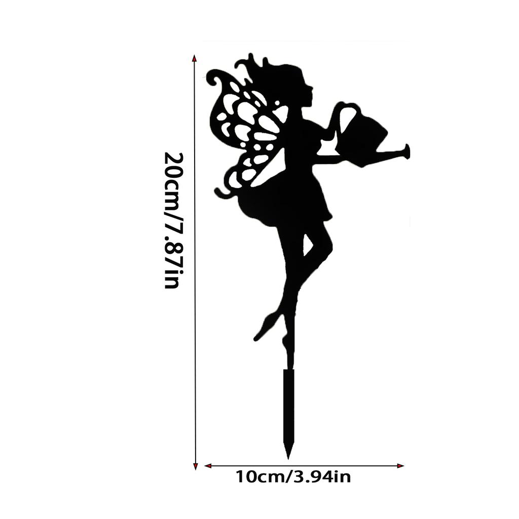 1Pc Iron Metal Art Decoration Fairy Silhouette Decorative Statue Crafts, Suitable for Outdoor Gardens, Terraces, Parks, Lawns, Potted Plants