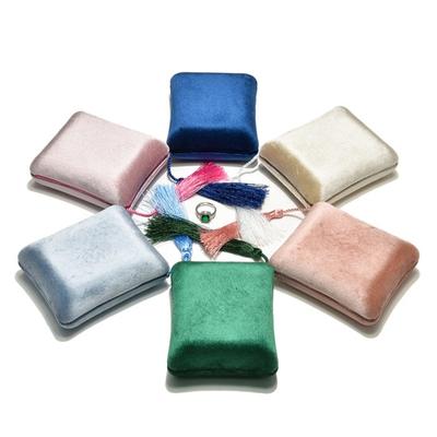 Caixa de Joias de Veludo Organizador de Joias de Viagem com Borla Estojo de Joias Feminino com Compartimento para Anéis Pulseiras Brincos