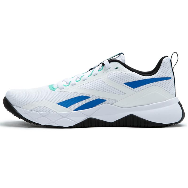 

Reebok Durable Breathable Low-Top Training Shoes Men s White Blue Sneakers 100211604 42