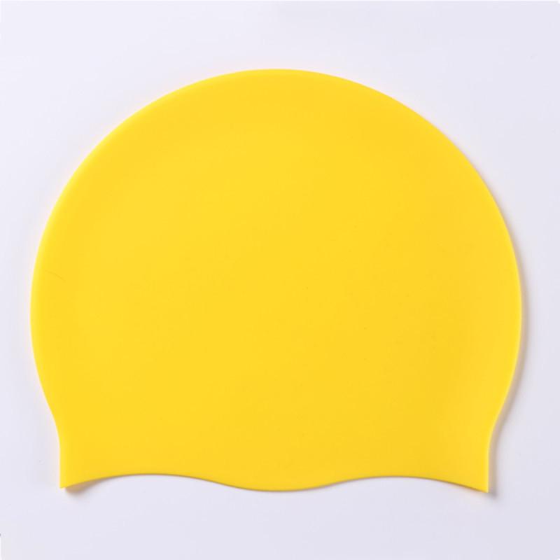 

Силиконовая шапочка для плавания для мужчин и женщин, водонепроницаемая цветная спортивная высокоэластичная шапочка для плавания в бассейне для взрослых, шапка для дайвинга жёлтый