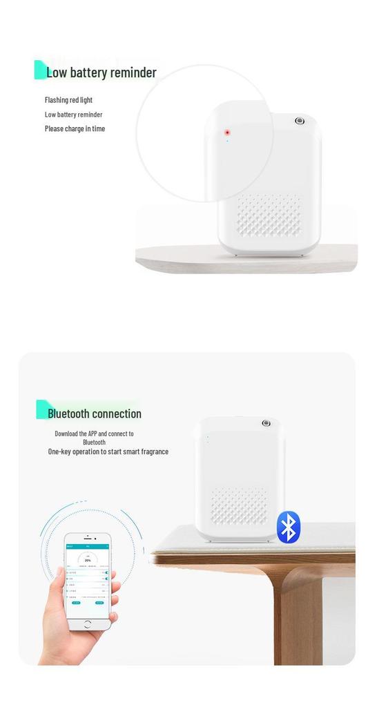 Smart Bluetooth Rechargeable Battery Aroma Diffuser & Automatic Sprayer