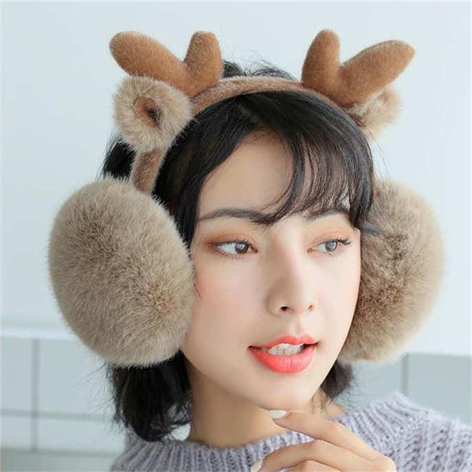 Buy Cute Earmuffs Girl Earmuffs Cute Ear Bag Cartoon Deer Elf Christmas