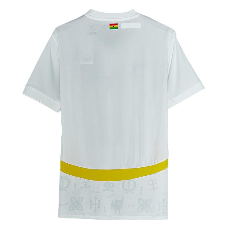 Puma Sfs 2025 Coppa d'Africa Ghana Versione Casa per Tifosi Comoda Versatile Manica Corta Maglia da Calcio Uomo top Bianco Pancia-Giallo 777192-01