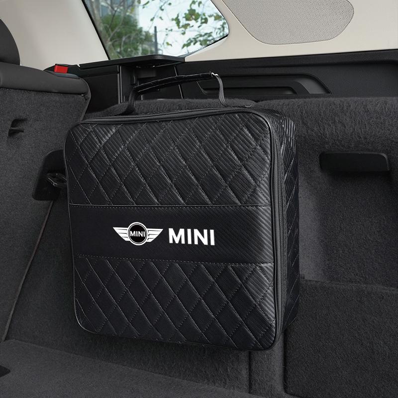 Auto Leder Aufbewahrungstasche Hohe Kapazität Auto Kofferraum Handtasche Für MINI WORKS Cooper JCW Countryman Clubman Cabrio Paceman Coupe R56