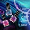 BORN PRETTY Cat Eye Nail Polish Holographic Chameleon Galaxy Magnetic Nail Polish with Black Magnetic Salon Home Gift for Women 5-Color Set,