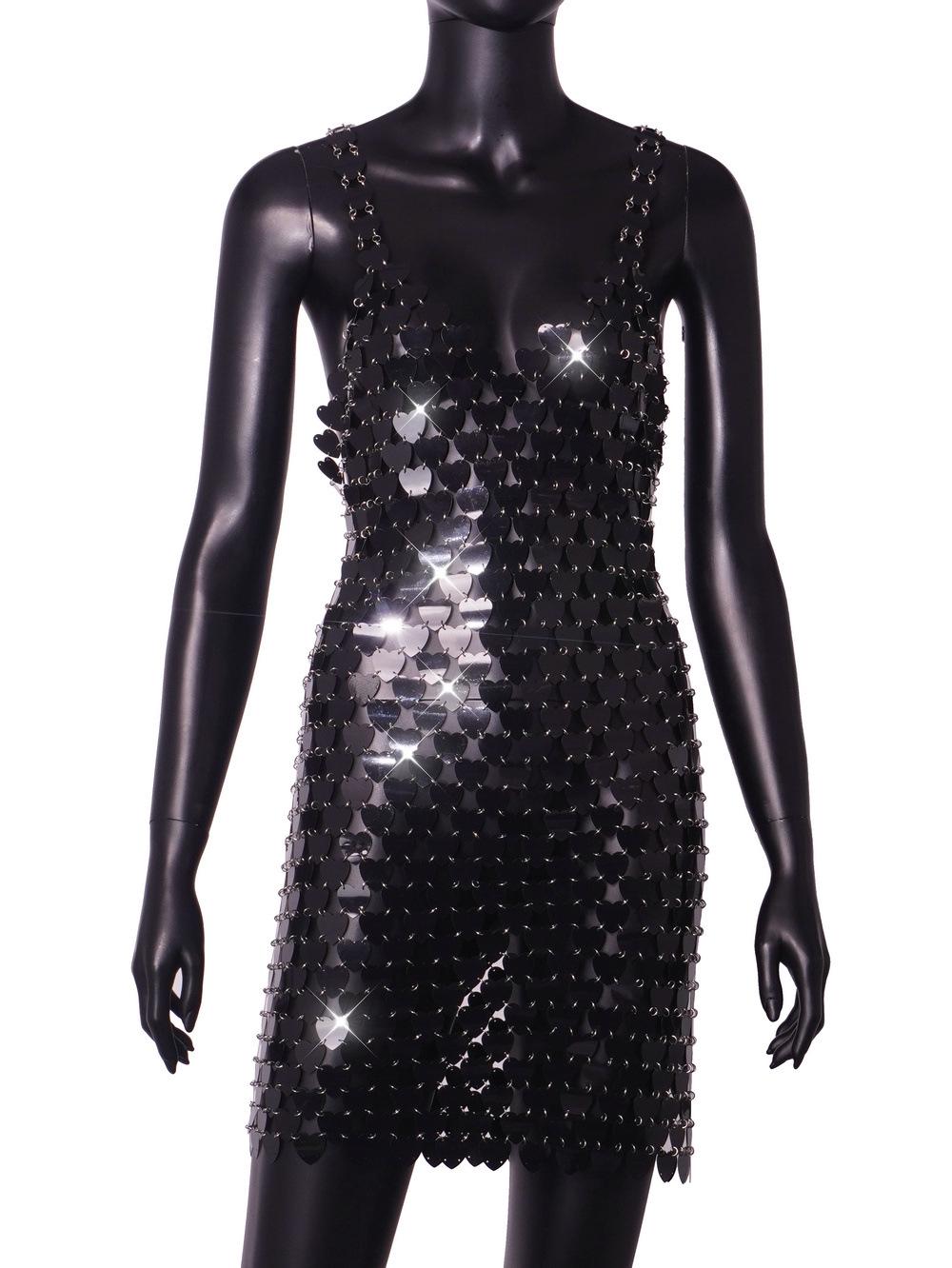 

Женское платье Love с металлическими пайетками 2025 года: Готовый к сцене дизайн бедра HD21187