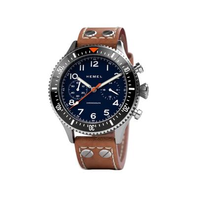 HFT20 Cronografo Lunetta in Ceramica Blu Navy con Quadrante Super-LumiNova Quarzo HF3NA 100M Orologio da Uomo