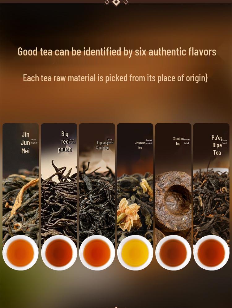 Premium Tea Gift Box: Oolong, Black, Pu-erh & Jasmine - A Thousand Li of Rivers and Mountains Collection