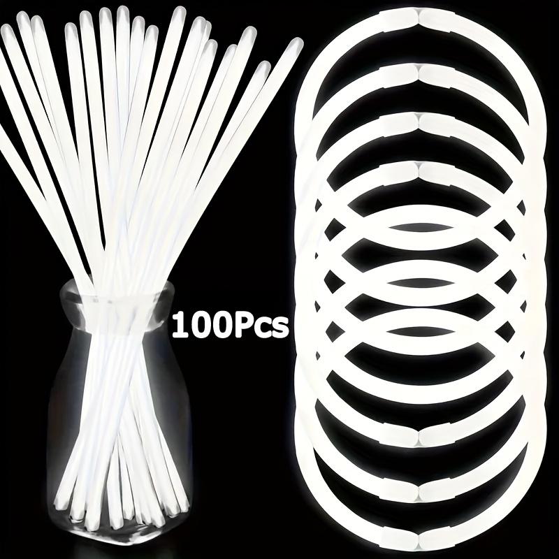 

50/100 флуоресцентных палочек с соединителями могут светиться в темноте и переноситься в руке 100PC белый