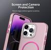 For iPhone 14 Pro Max Case Compatible with MagSafe TPU + PC + PET Phone Cover Rhinestone Decor Lens Frame