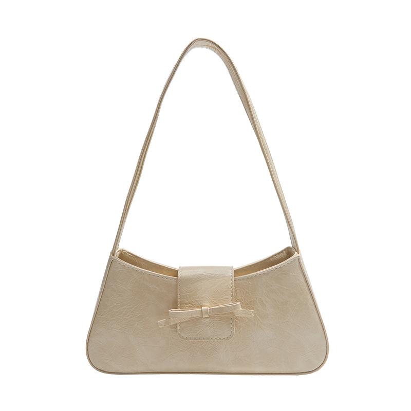 

Премиальная сумка-багет под мышкой с бантом, женская модная простая повседневная сумка-багет, наплечная сумочка хаки