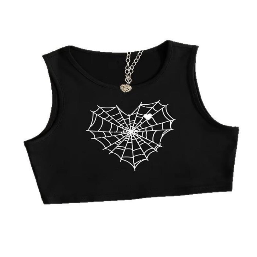 2025 New Summer Hot Girl Sleeveless Vest with Exposed Navel Short Style Sexy Trendy Brand Printed Small Vest Top for Women