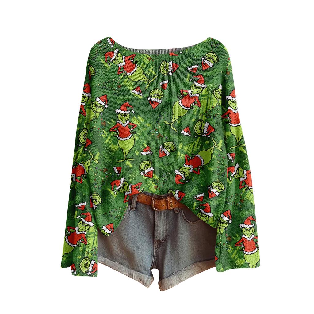 Women's Fashion Long Sleeve Christmas Snowman Snowflake Print Jacket Cardigan