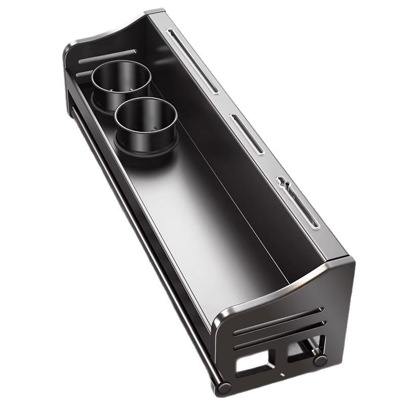 Wall-Mounted Kitchen Storage Rack: Multi-Function Chopstick Holder & Seasoning Organizer, Punch-Free Installation.