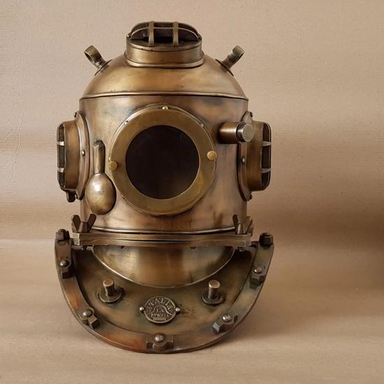 45.72 Cm Handmade US Navy Miller Dunn Mark V Diving Helmet Collectible Gift Ship Navigation Marine Maritime Gift