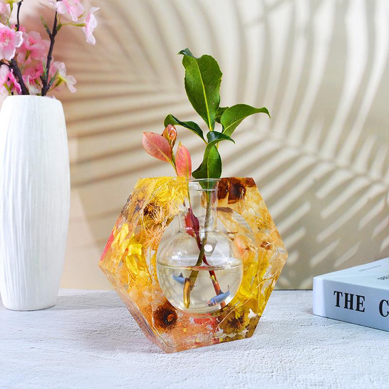 Vase Base Epoxy Silicone Mold Diy Plant Flower Pot Tray Bracket Water Plant Molds For Resin Home Decoration