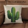 2D Bohemian Cactus Print Throw Pillow Covers Pattern Cushion Cover Suitable For Sofa Bedroom Car Pillow Cover
