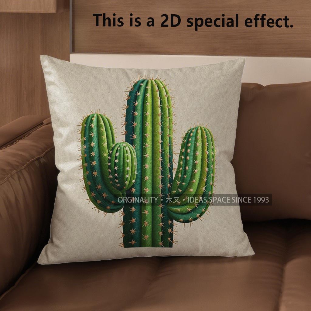 

2D Bohemian Cactus Print Throw Pillow Covers Pattern Cushion Cover Suitable For Sofa Bedroom Car Pillow Cover 40x40cm