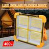 Solar Flashlight with Stand Holder 400W LED Solar Floodlight IP66 Waterproof Searchlight USB Rechargeable Emergency Repair Light