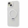 For iPhone 15 Plus Skin-touch Phone Case Kickstand Design TPU+PC+Magnet+Metal Shell Compatible with MagSafe