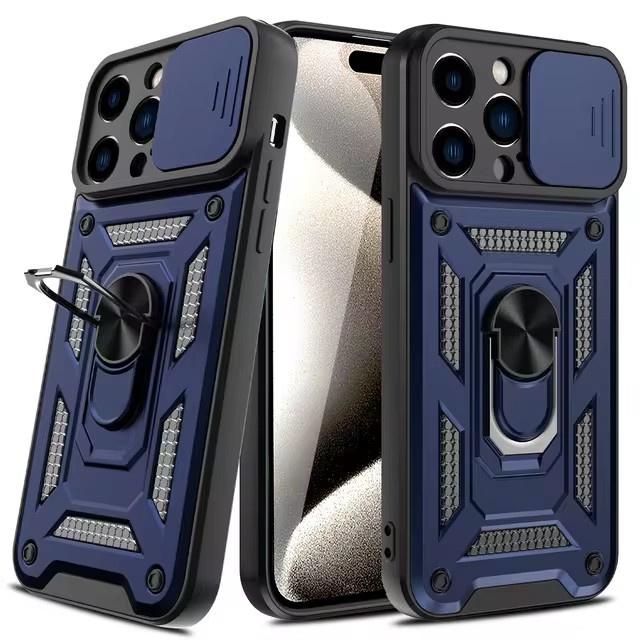 Slide Camera Magnetic Case For iPhone 16 15 Pro Max 13 12 Mini Coque For iPhone 14 11 Pro Mas 15 16 Plus Ring Holder Phone Cover
