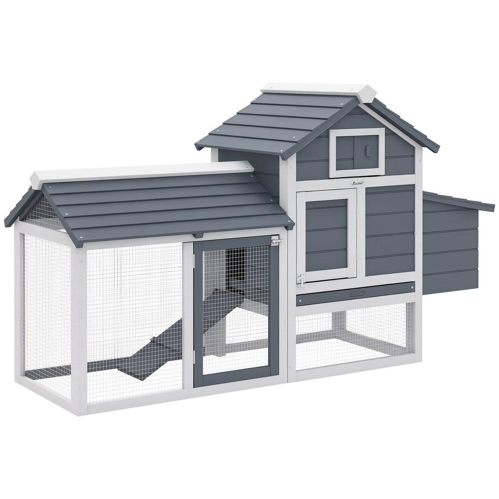 Chicken Coop on Legs, Cottage, Solid Fir Wood, 150.5 x 54 x 87 cm