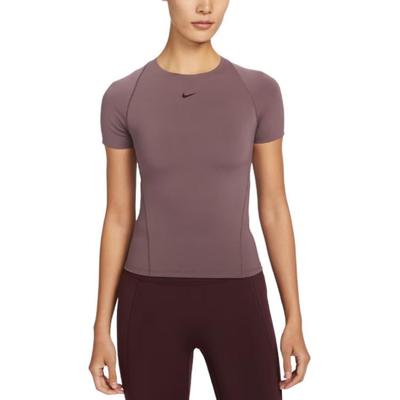 Universa Dri-FIT Women's Short-Sleeve Top Taupe Burgundy Crush IO1272-502