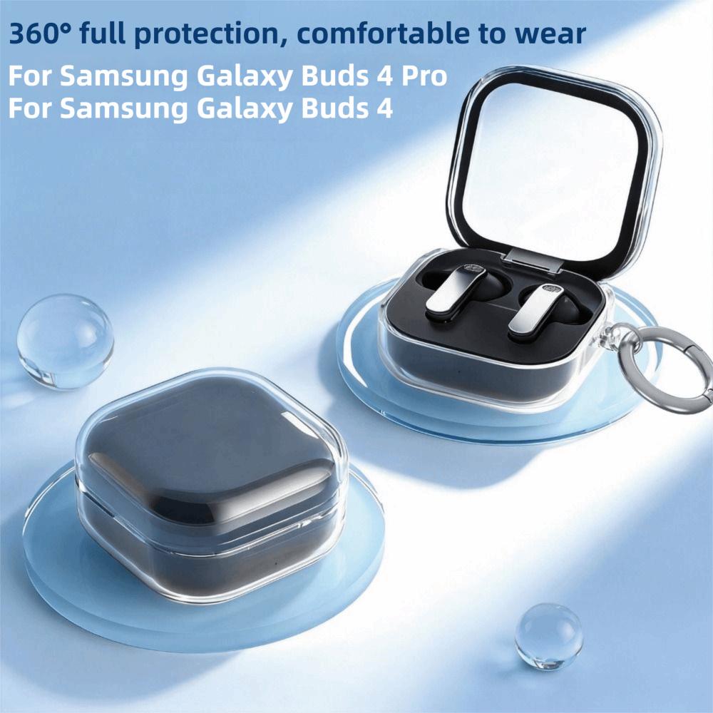 Kratzfester Ohrhörer-Schlüsselanhänger-Etui Ladebox-Hülle für Samsung Galaxy Buds 4/4 Pro