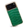 Denior Apple 17 Air Crocodile Pattern Leather Case for iPhone 17 Pro Max - Electroplated Protective Cover