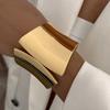 SHIXIN Steampunk Goldfarbe Geometrisch Klobig Breit Manschette Armreifen Übertrieben Metall Groß Feder Armreifen für Damen Armband Neu Herren