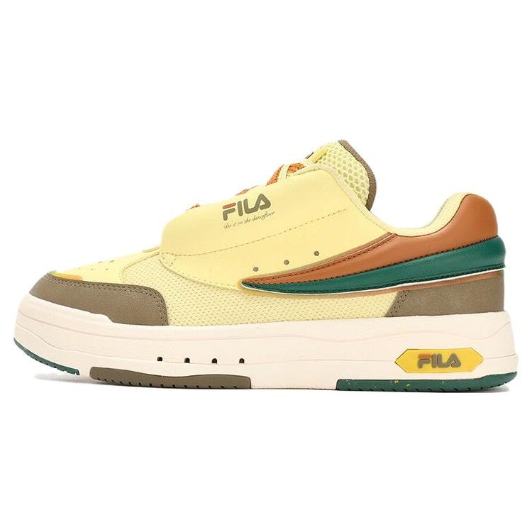 FILA Mix Synthetic Leather Comfortable Low-Top Casual Shoes Women sneakers Yellow F12W324203FCC