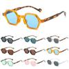 Vintage Polygon Square Sunglasses Fashion Hexagon Clear Ocean Lens Shades UV400 Rivets Sun Glasses for  Women Men